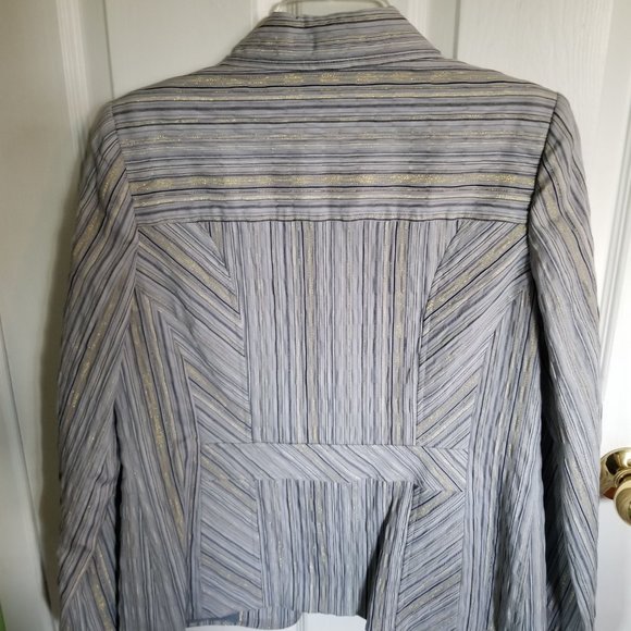 Fancy blazer, blue with gold thread, size M, NWOT - Picture 2 of 9